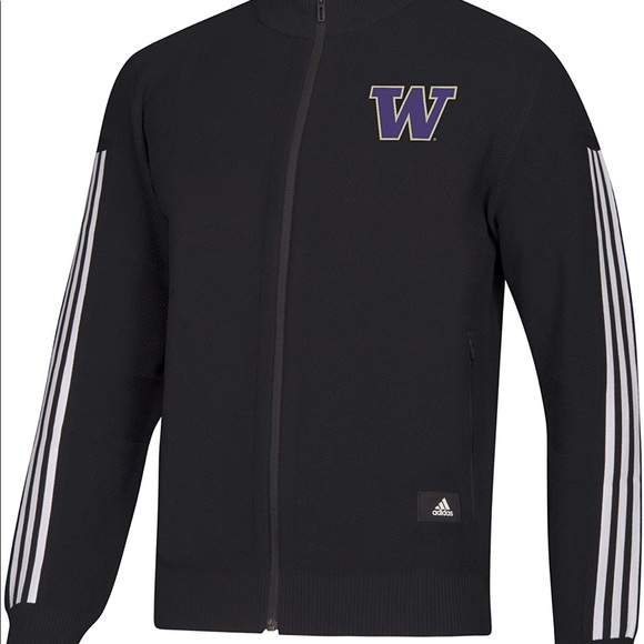 adidas Other - Adidas Washington Huskies Knitted Full Zip Sweater Black Men's